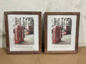 lot 104 image: LOT OF 2 16x20 Picture Frames for Wall, Wooden Poster Frames