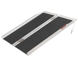 lot 38 image: Wheelchair Ramp 4FT, Anti-Slip Surface Aluminum Portable
