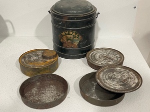 lot 65 image: Metal Bucket with Pans