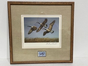 lot 136 image: 1982 North Dakota Duck Stamp and Print