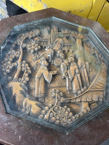 lot 156 image: End Table with Carved Top