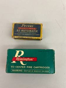 lot 112 image: Remington 38 S&W & Peters 32 Automatic Cartridges