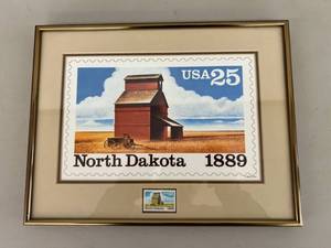 lot 123 image: North Dakota Centennial Stamp Print