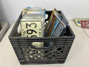 lot 253 image: Tote of License Plates - Many Matched Sets