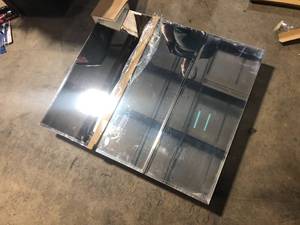 lot 5 image: 36 in. W x 31 in. H Rectangular Aluminum Medicine Cabinet with Mirror  Customer Returns See Pictures