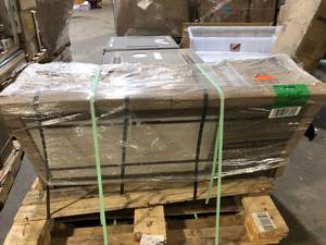 lot 9 image: 15 Boxes of Metallic Blanche 24 in. x 48 in. Matte Porcelain Look Floor and Wall Tile (16 sq. ft.Case) by MSI  Customer Returns See Pictures