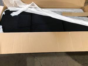 lot 14 image: Lifestyle Solutions Harvard 78.7 in. Flared Arm Polyester Rectangle 3-Seater Sofa in. Black  Customer Returns See Pictures