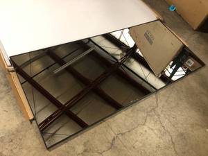 lot 21 image: 32 in. W x 71 in. H Oversized Rectangle Full Length Mirror Framed Black Wall MountedStanding Mirror large Floor Mirror   Customer Returns See Pictures