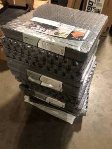 lot 26 image: Lot of TrafficMaster Dark Gray 24 in. W x 24 in. L x 0.5 in. Thick Foam ExerciseGym Flooring Tiles (6 TilesCase) (24 sq. ft.)  Customer Returns See Pictures