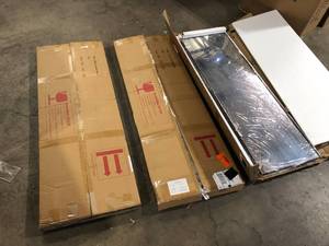Lot of XRAMFY 50 in. H x 16 in. W Modern Rectangular Black Aluminum Alloy Framed Full Length Mirror Wall Mirror  Customer Returns See Pictures