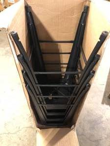 Gymax 30 in. Set of 4 Stackable Backless Metal Bar Stools with Footrest for Kitchen Black Customer Returns See Pictures