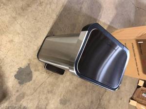 50 L13.2 Gal. Soft-Close, Smudge Resistant Trash Can with Foot Pedal and Built in Filter- Stainless Steel  Customer Returns See Pictures