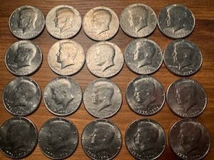 Twenty Bicentennial Half Dollars
