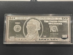 2005 4 Ounce .999 Fine Silver $10 Dollar Federal Reserve Note