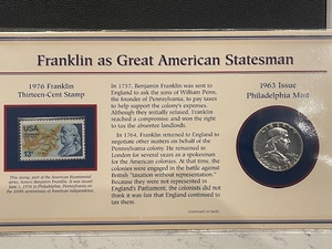 1963 Franklin Half Dollar and Stamp