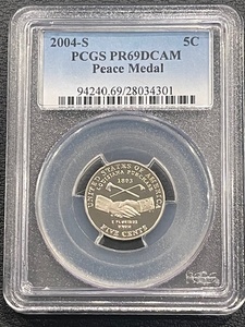 2004-S Jefferson Peace Medal Nickel Proof PCGS PR69 Deep Cameo