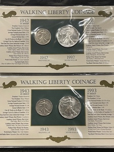 Silver Eagles and Walking Liberty Half Dollars
