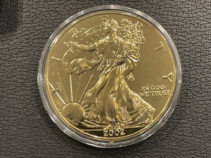 2002 Silver Eagle 24K Gold Double Plated