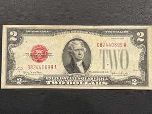 Red Seal $2 Dollar Bill