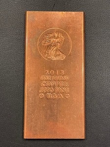 1 Pound .999 Fine Copper Bar
