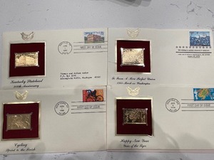 Gold Foil Postage Stamps
