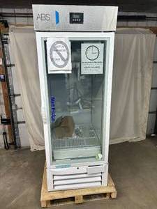 lot 50 image: WOW MSRP $6000 NEW Intertek ABS American BioTech Supply PH-ABT-HC-26G 26 cu. ft. Standard Pharmacy Glass Door Refrigerator - Locking With Keys Front Vent Panel At Bottom Broken Please See Pictures - Tested As Fully Functional Guaranteed To Work