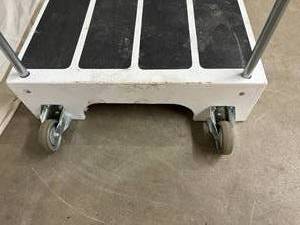 lot 53 image: Medical Step Up Platform Physical Therapy Equipment Portable 28 x 28 Step with Rails - In Good Condition