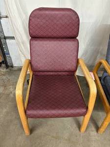 lot 60 image: Lot of 2 Hill-Rom The Profile Group Orthopedic Ergonomic Lounge Chair - Good Condition - Wear To Wood Arms
