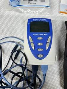 lot 40 image: Neurotech AvivaTens XP Portable Digital TENS Stimulator Unit - Includes Pouch and Axelgaard ST50D 4-Pack 2 StimTrode Self-Adhering Reusable Flexible Neurostimulation Electrodes with MultiStick Gel - Great Working Condition