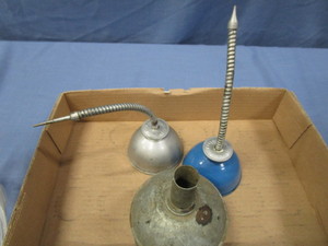 lot 49 image: Petroliana Oil Cans, Funnel
