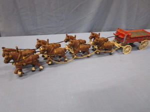 lot 53 image: Cast Beer Wagon & 8 Horse Hitch