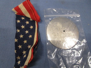 lot 80 image: Boy Scout Scout Disk & Flag