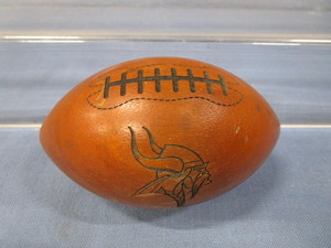 lot 93 image: Vikings NFL Wooden Football