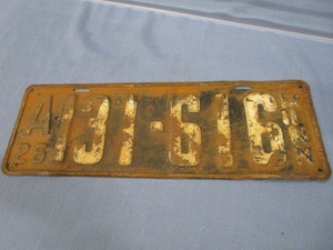 lot 113 image: MN 1926 License Plate