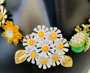 lot 140 image: Whimsical Betsey Johnson Floral and Insect Necklace