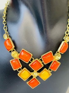 lot 78 image: Beautiful Statement Necklace in Hues of Orange and Yellow