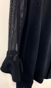 lot 122 image: Vintage Black Tie Oleg Cassini Black Dress Mesh Top