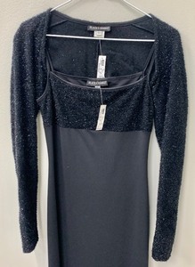 lot 125 image: Pretty Two Piece Black Market Black Glitter Dress with Shrug