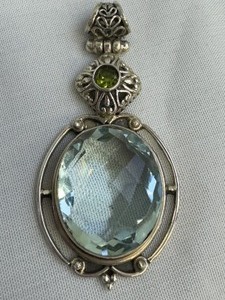 lot 121A image: Dazzling Blue Topaz and Sterling Pendant