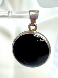 lot 117A image: Beautiful Double Sided Turquoise and Onyx Pendant