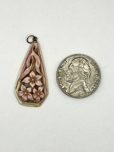 lot 241 image: Bone Carved Flower Pendant