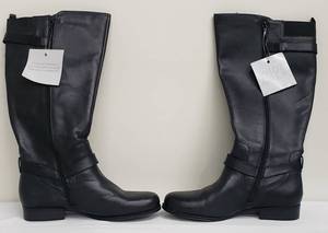 lot 66 image: Naturalizer N5 Comfort Boots (Joan) Leather Riding Boots - Womens US Size 10WW- NEW