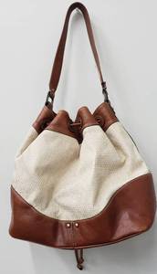 lot 40A image: Cole Haan Tweed Leather Drawstring Handbag