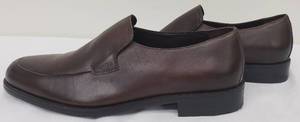 lot 41 image: MAGLI by Bruno Magli Brown Leather Slip on Loafers - Mens - SIze 9F - NEW