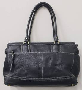 lot 43 image: Coach Hampton Black Pebble Leather Carry All Should Bag - Large Size
