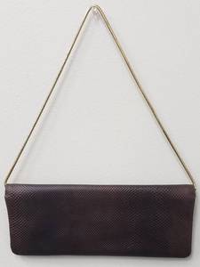 lot 45 image: Henri Bendel Debutante Brown Slim Clutch Lizard