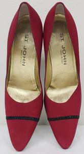 lot 46 image: St. John Red Cloth with Black Rhinestone Trim - Size 7 12 B