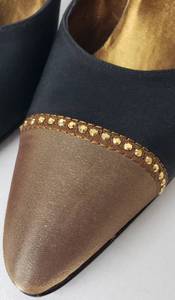 lot 141 image: St John Black Cloth with Gold Toe and Gold Rhinestones - Size 7 12
