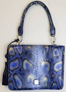 lot 176 image: Stuart Weitzman Blue Snakeskin Bag