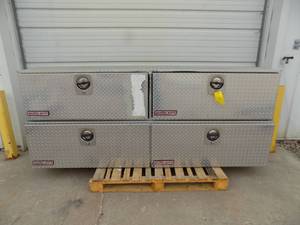 lot 1 image: Pair 90 weather guard alum storage boxes